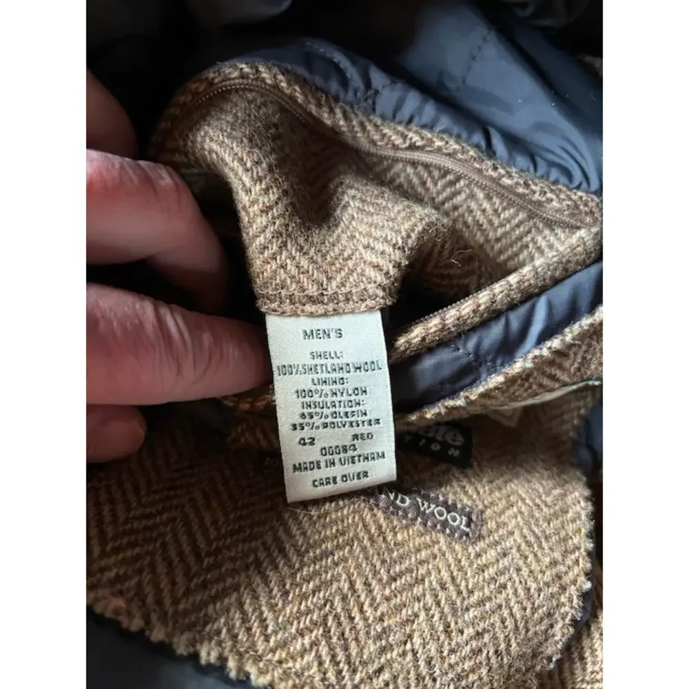 L. L. Bean sports coat jacket 42 R herringbone tweed Shetland Wool Thinsalate - Picture 7 of 10